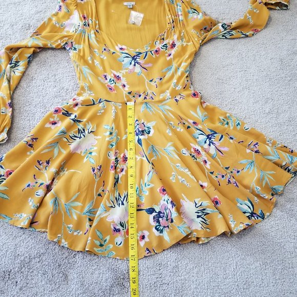 Floral Print Long-Sleeve Mini Dress, Size 2 NWOT - Picture 14 of 16